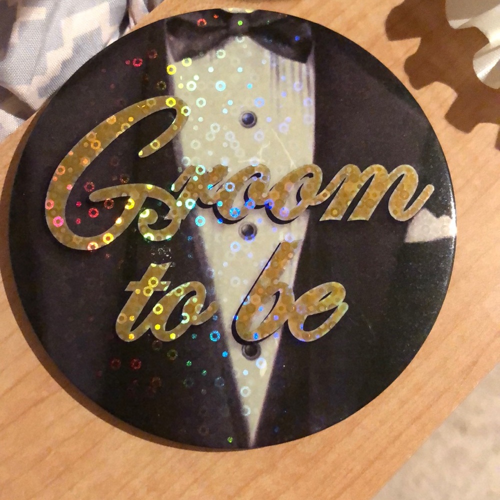Bride and groom pins